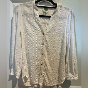 White Button Down Anthropologie Blouse